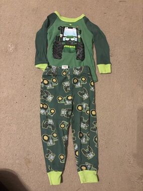 John Deere Green and Lime Toddler Tee with Tractor Graphic
